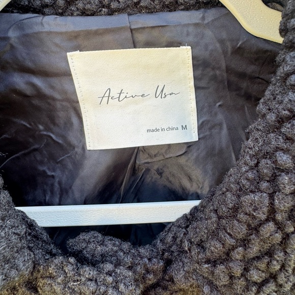 Black Sherpa Button-Front Jacket - Picture 3 of 3